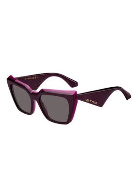 New Etro ETRO0096/G/S 0FOWIR Women's Two-Tone Purple Square Sunglasses Authentic